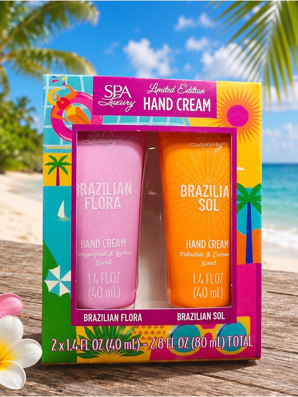 Brazilian Flora & Brazilian Sol Hand Cream Duo - Pink & Orange